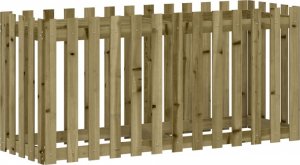 vidaXL Rabata ogrodowa z płotkiem, 150x50x70 cm, impregnowana sosna 4