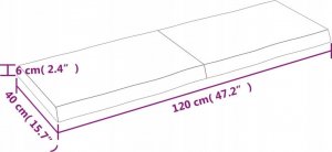 Biurko vidaXL Blat do biurka, jasnobrązowy, 120x60x6 cm, lite drewno dębowe 5