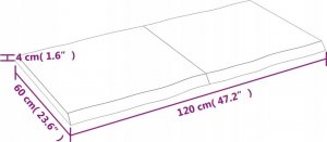Biurko vidaXL Blat do biurka, jasnobrązowy, 120x60x6 cm, lite drewno dębowe 9