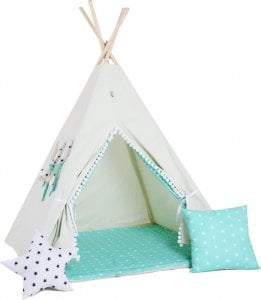 SowkaDesign Namiot tipi dla dzieci, bawełna, okienko, poduszka, baśniowy sen 1