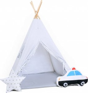 SowkaDesign Namiot tipi dla dzieci, bawełna, okienko, radiowóz, biały aniołek 1