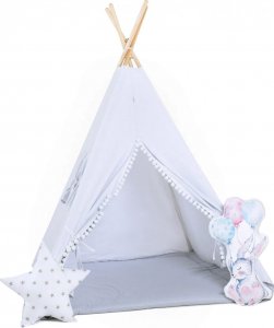 SowkaDesign Namiot tipi dla dzieci, bawełna, okienko, królik, biały aniołek 1