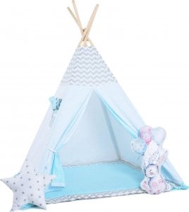 SowkaDesign Namiot tipi dla dzieci, bawełna, okienko, królik, błękitny wiatr 1