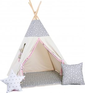 SowkaDesign Namiot tipi dla dzieci, bawełna, okienko, poduszka, gwiazdkowa perełka 1