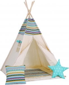 SowkaDesign Namiot tipi dla dzieci, bawełna, poduszka, indiańska przygoda 1
