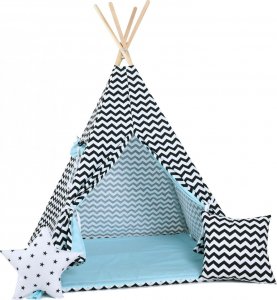 SowkaDesign Namiot tipi dla dzieci, bawełna, okienko, poduszka, kreatywne obłoczki 1