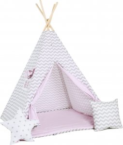 SowkaDesign Namiot tipi dla dzieci, bawełna, okienko, poduszka, landrynkowa drzemka 1