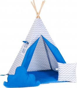 SowkaDesign Namiot tipi dla dzieci, bawełna, okienko, poduszka, policyjny zygzak 1