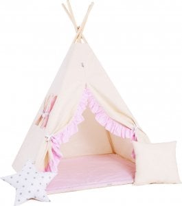SowkaDesign Namiot tipi dla dzieci, bawełna, okienko, poduszka, słodki raj 1