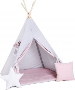 SowkaDesign Namiot tipi dla dzieci, bawełna, okienko, poduszka, cukrowy sopelek 1