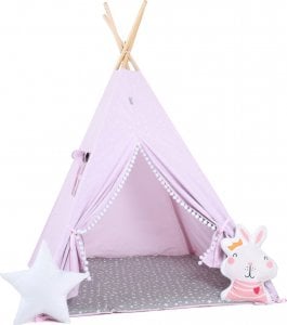 SowkaDesign Namiot tipi dla dzieci, bawełna, okienko, królik, purpurowe szarości 1