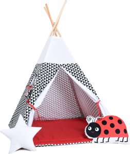 SowkaDesign Namiot tipi dla dzieci, bawełna, okienko, biedronka, kultowa iskierka 1