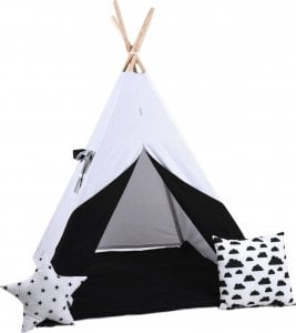 SowkaDesign Namiot tipi dla dzieci, bawełna, poduszka, biała mewa 1