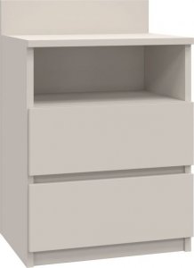 Topeshop Szafka nocna, 2 szuflady, Malwa, 40x32x59 cm, kaszmir 1