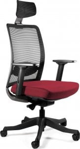 Krzesło biurowe Unique Meble Fotel biurowy, ergonomiczny, Anggun, deepred, czarny 1