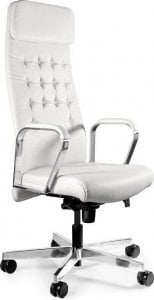 Krzesło biurowe Unique Meble Fotel biurowy, obrotowy, Ares, ekoskóra, biały 1