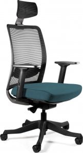 Krzesło biurowe Unique Meble Fotel biurowy, ergonomiczny, Anggun, steelblue , czarny 1