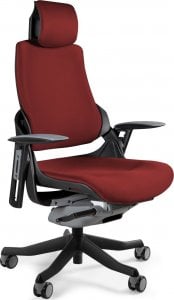 Krzesło biurowe Unique Meble Fotel gabinetowy, ergonomiczny, Wau, BL402, deepred, czarny 1