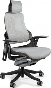 Krzesło biurowe Unique Meble Fotel gabinetowy, ergonomiczny, Wau, NW42, snowy, czarny 1