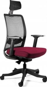 Krzesło biurowe Unique Meble Fotel biurowy, ergonomiczny, Anggun, burgundy, czarny 1