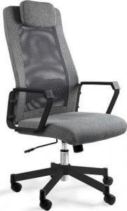 Krzesło biurowe Unique Meble Fotel biurowy, ergonomiczny, mikrosiatka, Fox, czarny, szary 1