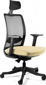 Krzesło biurowe Unique Meble Fotel biurowy, ergonomiczny, Anggun, buttercup, czarny 1