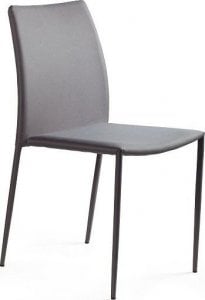 Unique Meble Krzesło do jadalni, salonu, klasyczne, ekoskóra, design, szary 1