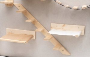 SCHODKI DRABINKA DLA KOTA 5 STOPNI DREWNO 1 M 4