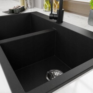 Zlewozmywak Lavello ZLEWOZMYWAK GRANITOWY 2 KOMORY LAVELLO ELLE 2.0 CZARNY 3