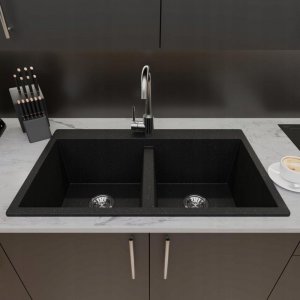 Zlewozmywak Lavello ZLEWOZMYWAK GRANITOWY 2 KOMORY LAVELLO ELLE 2.0 CZARNY 4