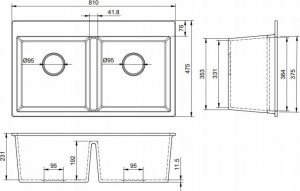 Zlewozmywak Lavello ZLEWOZMYWAK GRANITOWY 2 KOMORY LAVELLO ELLE 2.0 CZARNY 6
