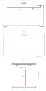 Ultradesk Biurko dla dzieci, elektycznie regulowany, 120X60 cm, 55-81 cm, PULSAR, biały, ULTRADESK 12
