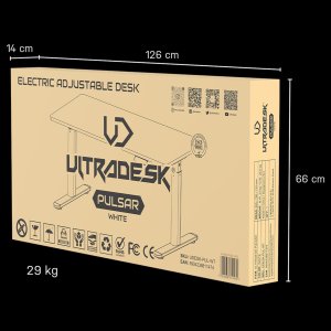Ultradesk Biurko dla dzieci, elektycznie regulowany, 120X60 cm, 55-81 cm, PULSAR, biały, ULTRADESK 13