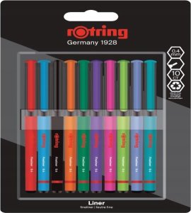 Rotring Rotring Fineliner-Feinfaserschreiber 0,4mm Fun Farben 4er Blister 6
