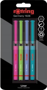 Rotring Rotring Fineliner-Feinfaserschreiber 0,4mm Fun Farben 4er Blister 7