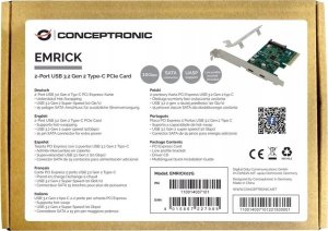 Karta sieciowa Conceptronic PCI Express Card 2-Port USB-C 3.2 Strom erford. 5
