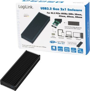 LogiLink LogiLink Geh.  (M.2 PCIe NVMe) USB 3.2 Black  ALU 1