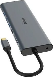 Akasa AKASA Dokovací stanice USB-C 14v1, USB-C (power+data), USB 2.0, 2xHDMI, VGA, RJ45, USB 3.2, čtečka karet, 3,5mm jack 1