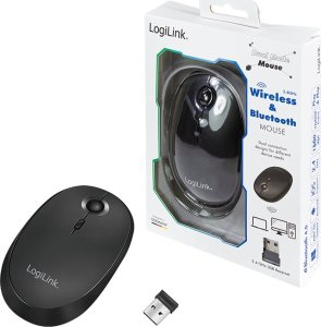 Mysz LogiLink Mysz bezprzewodowa i Bluetooth 2.4GHz 800/1200/1600dpi czarny 9