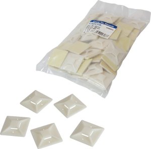LogiLink Uchwyt na opaski kablowe ABS 100Stk samoprzylepny 4x4cm 2