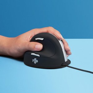 Mysz R-GO Tools R-Go Maus HE ergonomisch links  USB       groß    schw./silb 1