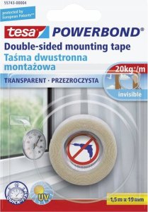 Tesa tesa Powerbond Montageband Transparent 1,5m 19mm 1