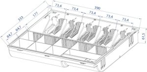 Virtuos szuflada kasowa C425C, z kablem 24V, metalowe uchwyty, 9-24V, czarny 8