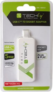 Techly Techly USB 3.1 Typ C RJ45 10/100/1000 Adapter, weiß 2