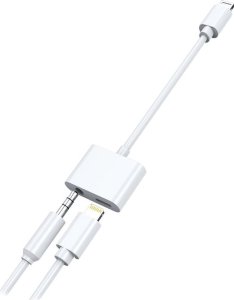 2GO 2GO Audio-Lade-Adapter Stereo Lightning 10cm  weiß 1