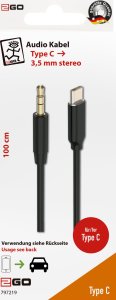 Kabel USB 2GO Kabel audio AUX/MP3 do USB Type-C - Stereo 100cm czarny 2