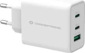 Zasilacz do laptopa Conceptronic CONCEPTRONIC Ladegerät 3Port  65W,2xUSB-C/1xUSB-A    PD weiß 1