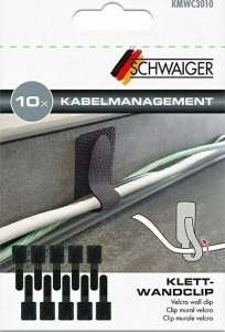 Schwaiger Schwaiger Klett-Wandclip 90x12x2mm schwarz 10Stück 3
