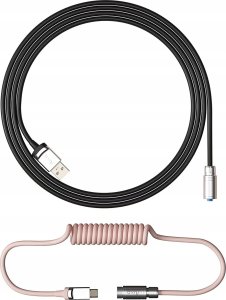 Kabel USB Akko AKKO Custom Coiled Aviator Cable V2, USB-C auf USB-A - schwarz/pink 1