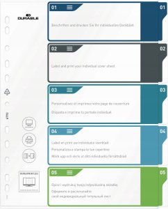 Durable DURABLE Register A4 + 5tlg. 1-5 farbige Taben+trans. Formbl. 1